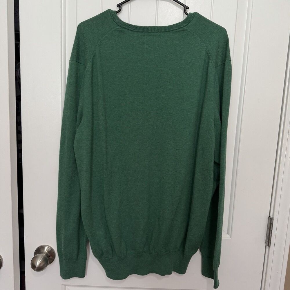 Polo Ralph Lauren V Neck Sweater Pima Cotton Men’s XL Long Sleeve Pullover Green - Picture 10 of 13
